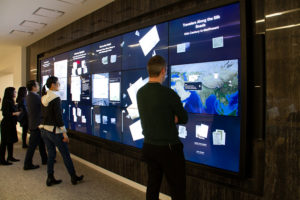 Multiple people using the wall